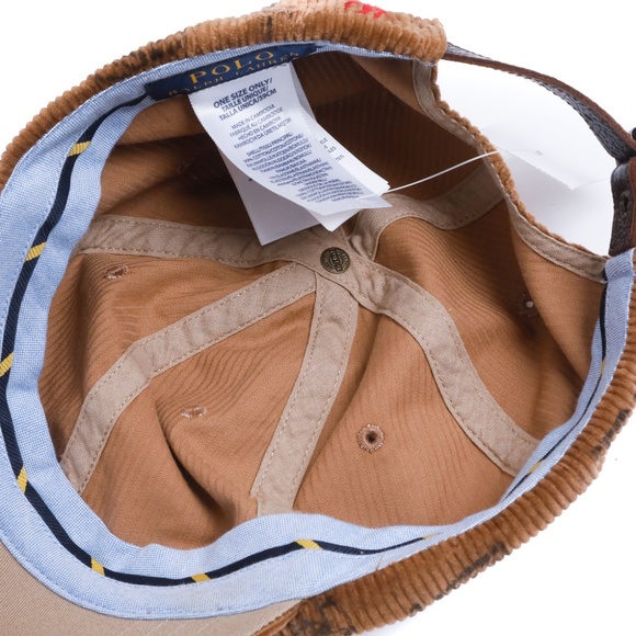 NWT Polo Ralph Lauren PRL Tiger Corduroy Brown Baseball Hat Cap - Picture 9 of 10